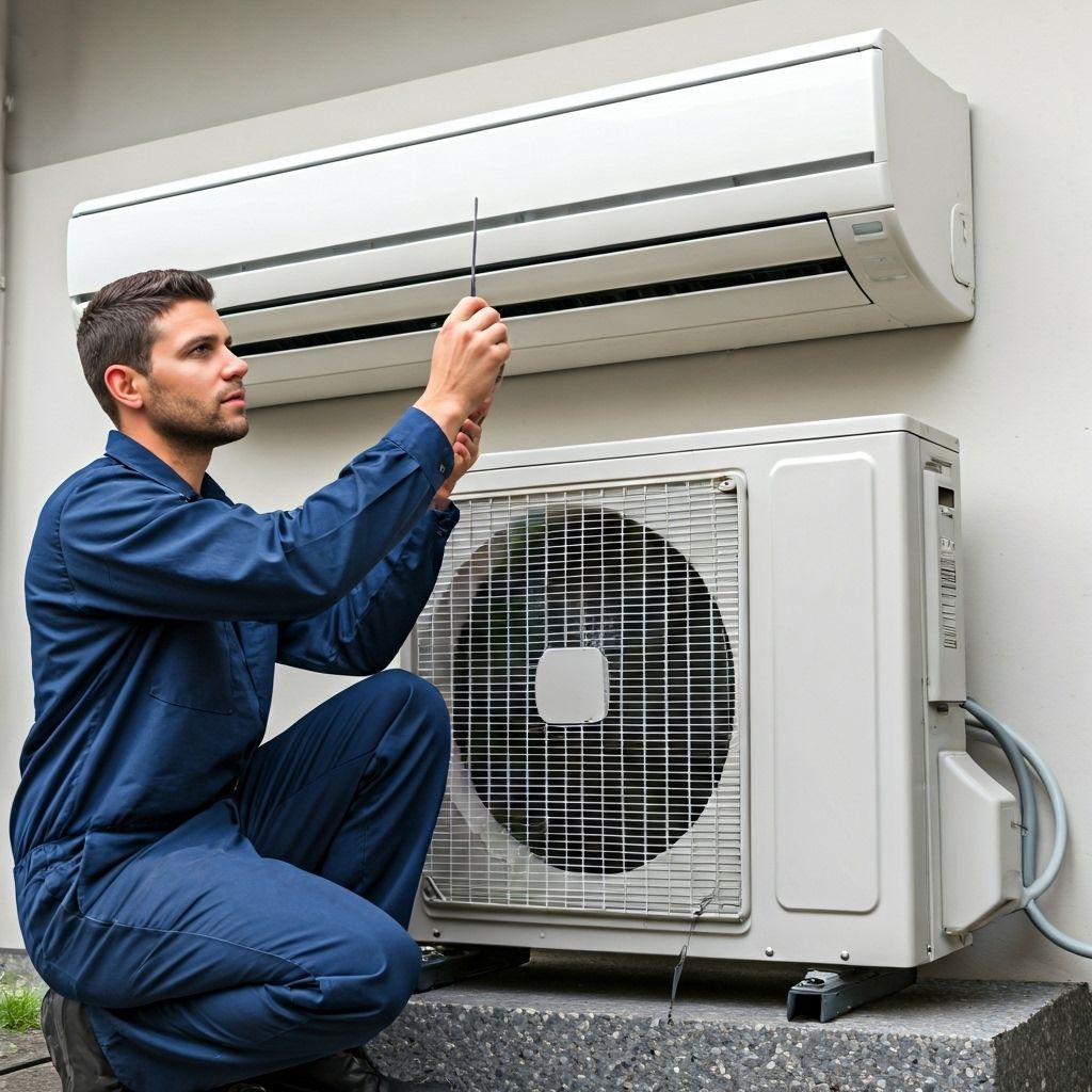 Ar-condicionado sendo higienizado